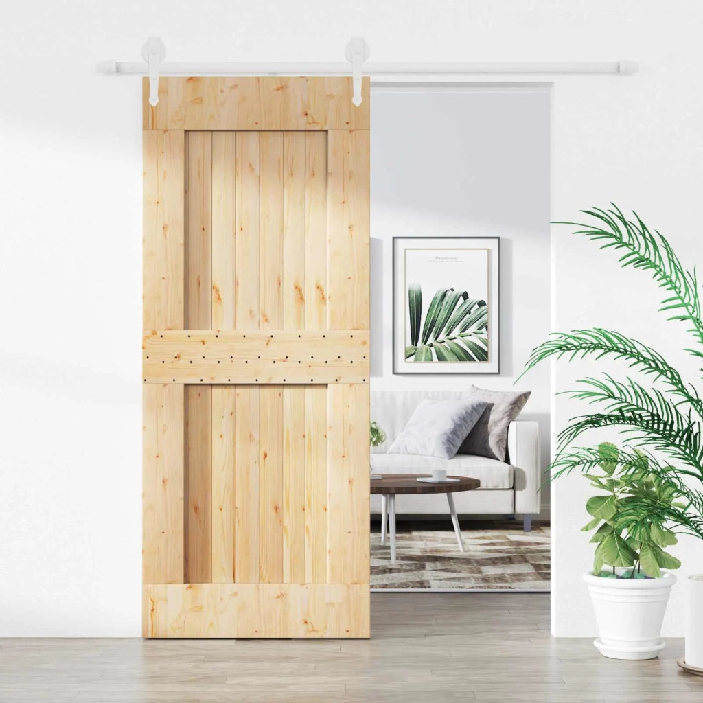 Porta scorrevole Naturale e Bianco 85 x 210 cm