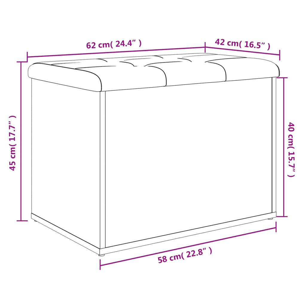 Panca contenitore bianca 62x42x45 cm in legno ingegnerizzato 835040