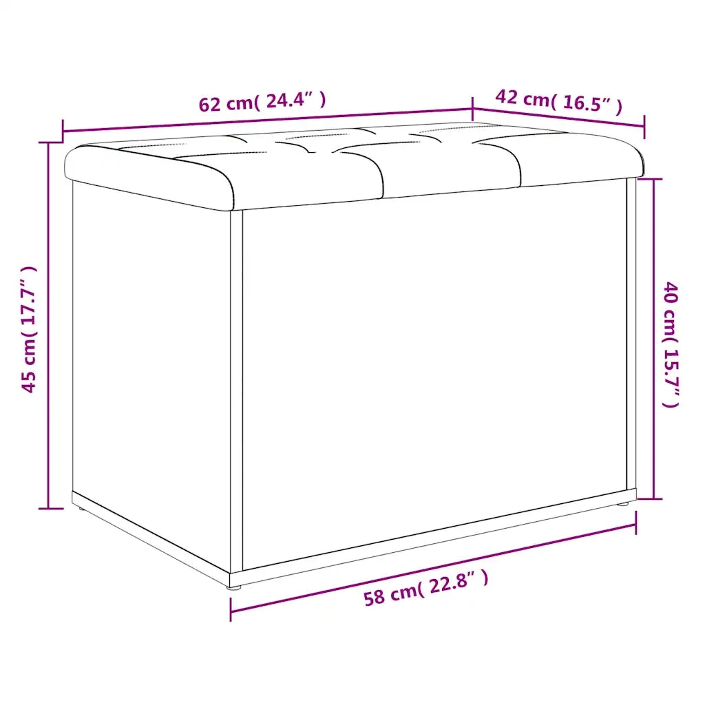 Panca contenitore bianca 62x42x45 cm in legno ingegnerizzato 835040