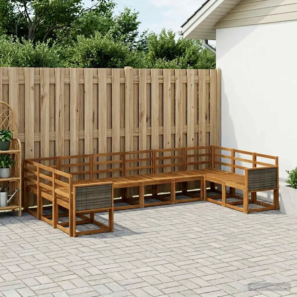 Set di divani da esterno 10 pcs Naturale