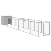 Cuccia per cani con cortile luminoso 110 x 813 x 110 cm grigio 02_0043493