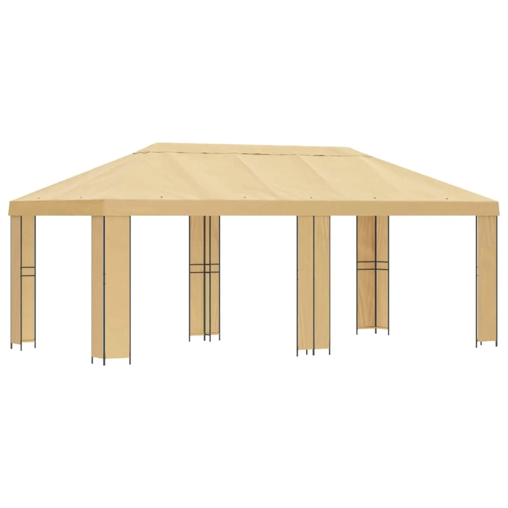 Gazebo da giardino 6 x 3 m Crema Poliestere e Acciaio 190 3376008