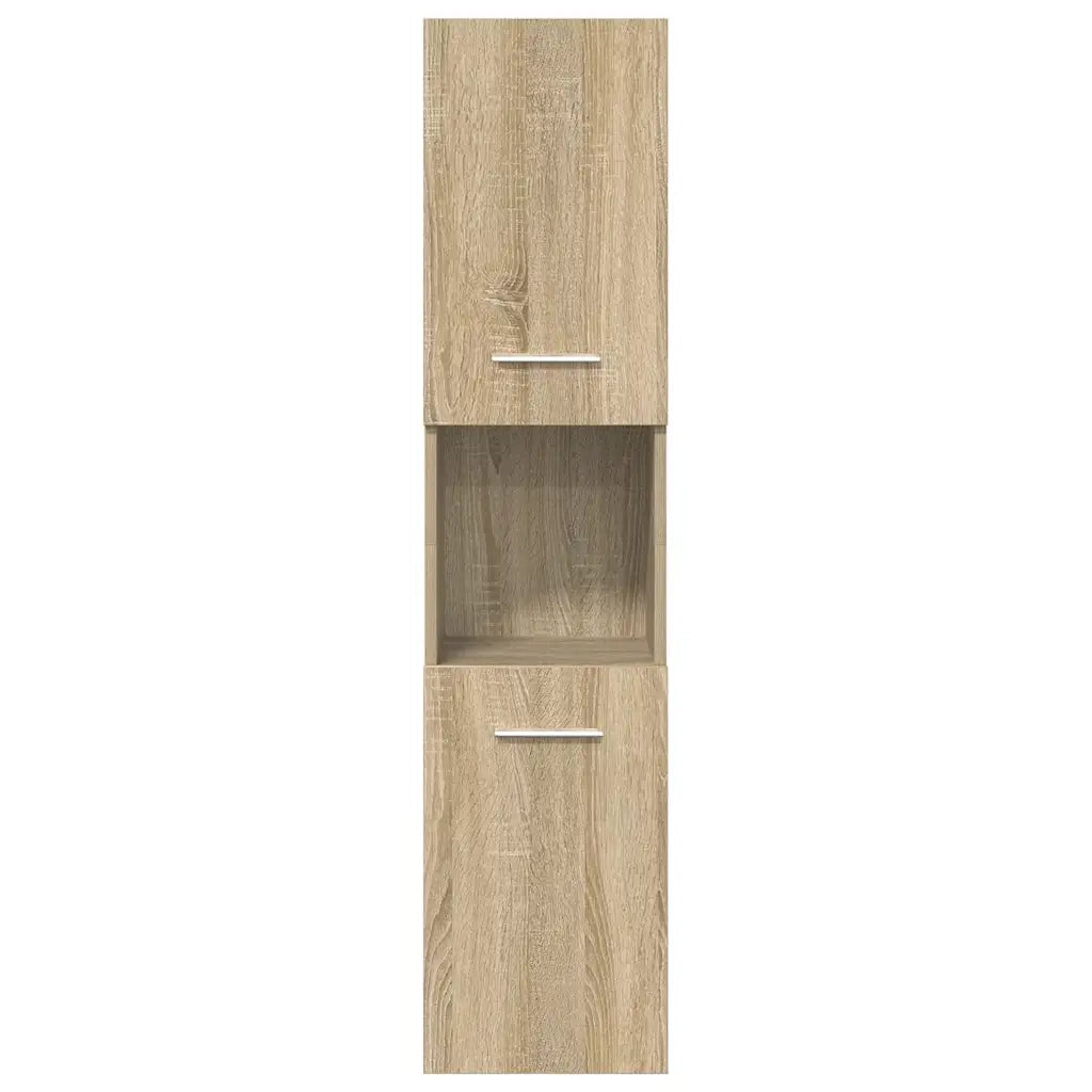 Set Mobili da Bagno | Armadio da bagno 4 pz Rovere Sonoma in Legno Multistrato