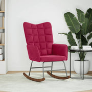 Sedia a Dondolo Rosso Vino in Velluto 4016837