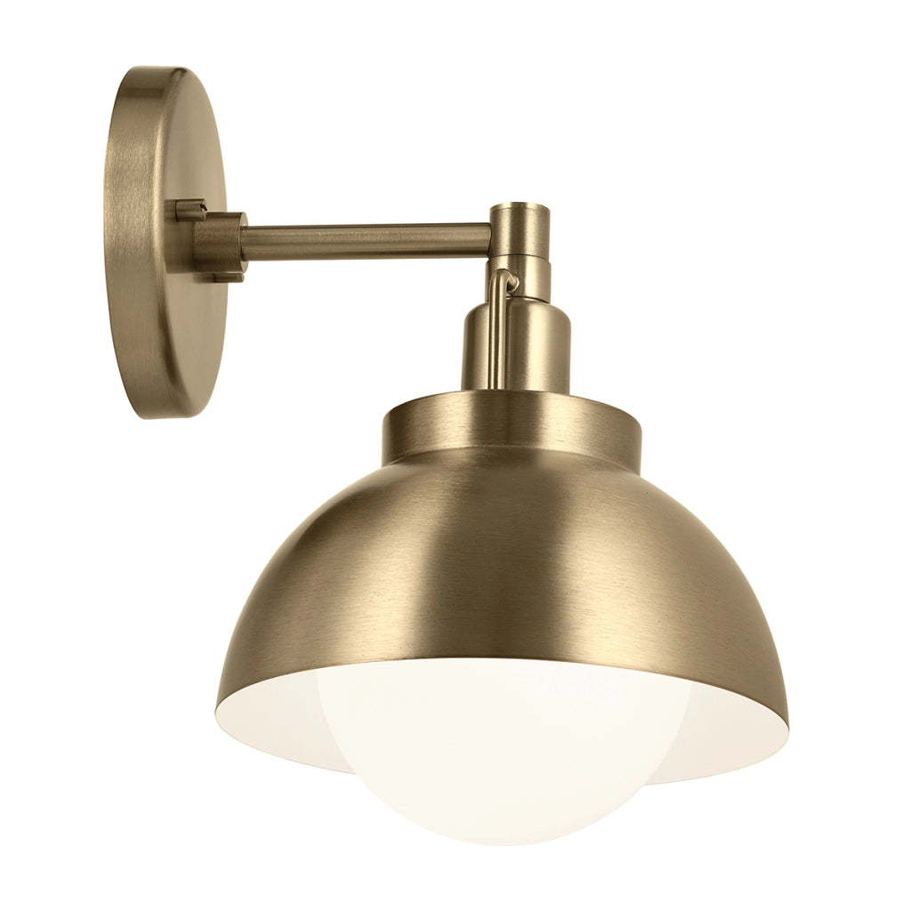 Lampada industriale ottone NIVA vetro opale E27 Kichler