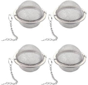 Filtro per tè con catena - Acciaio inossidabile - Sfera per tè - Adatto per tè in bustina - Argento