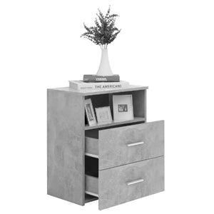 Comodini 2 pz Grigio Cemento 50x32x60 cm 803281