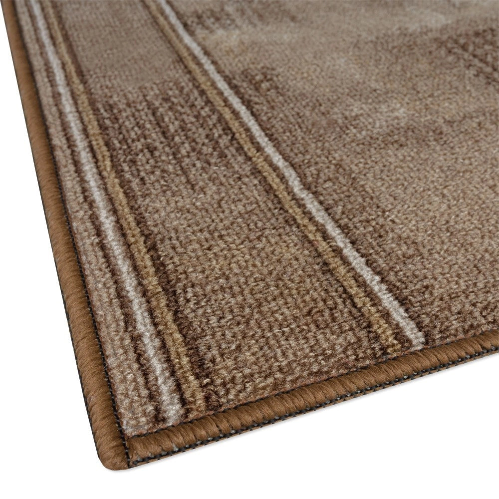 Passatoia Scala Scalinata Ingresso 67x200 Cm Bordata Tappeto Corridoio Gradini Antiscivolo Marrone