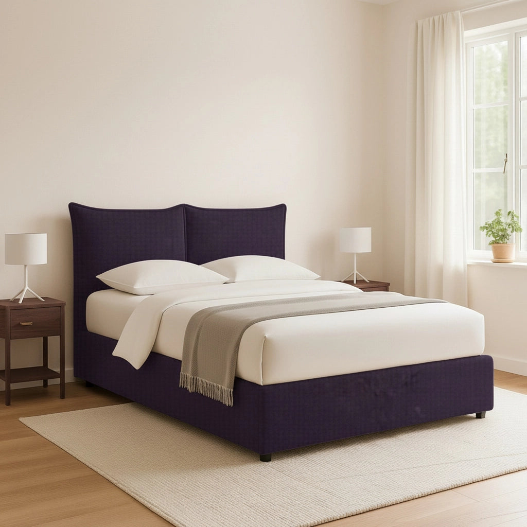 Penzance, Letto Piazza e Mezza Sfoderabile Made in Italy, Viola