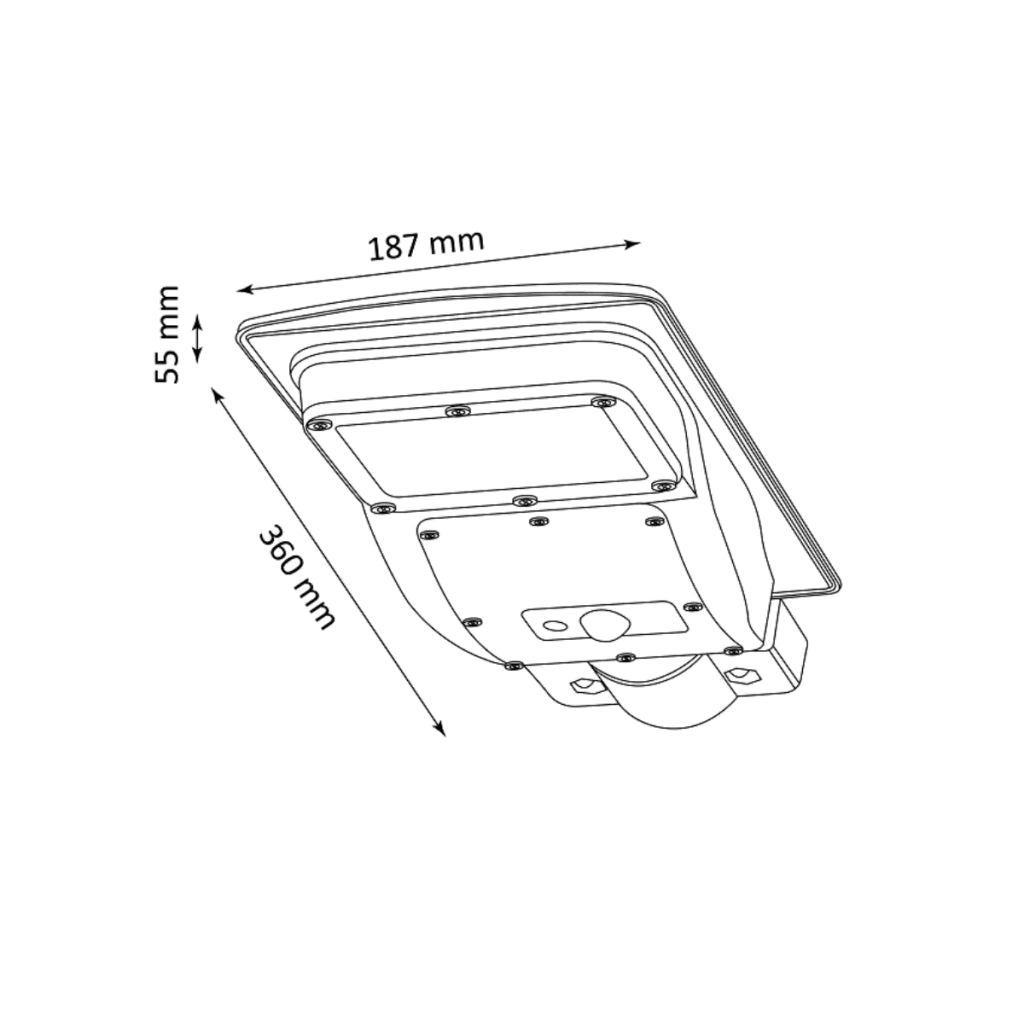 Faretto solare LED 3W con sensore PIR e telecomando nero