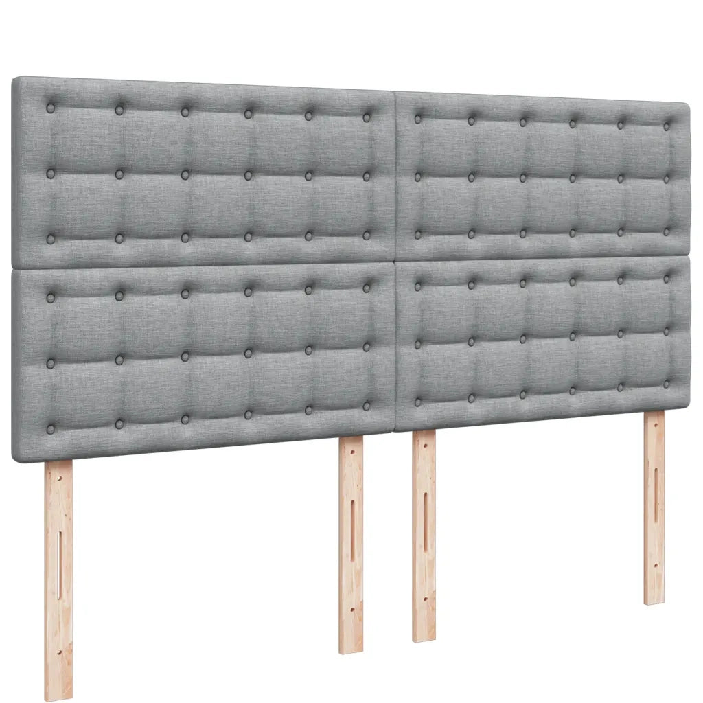 Giroletto a Molle con Materasso Grigio Chiaro180x200 cm Tessuto