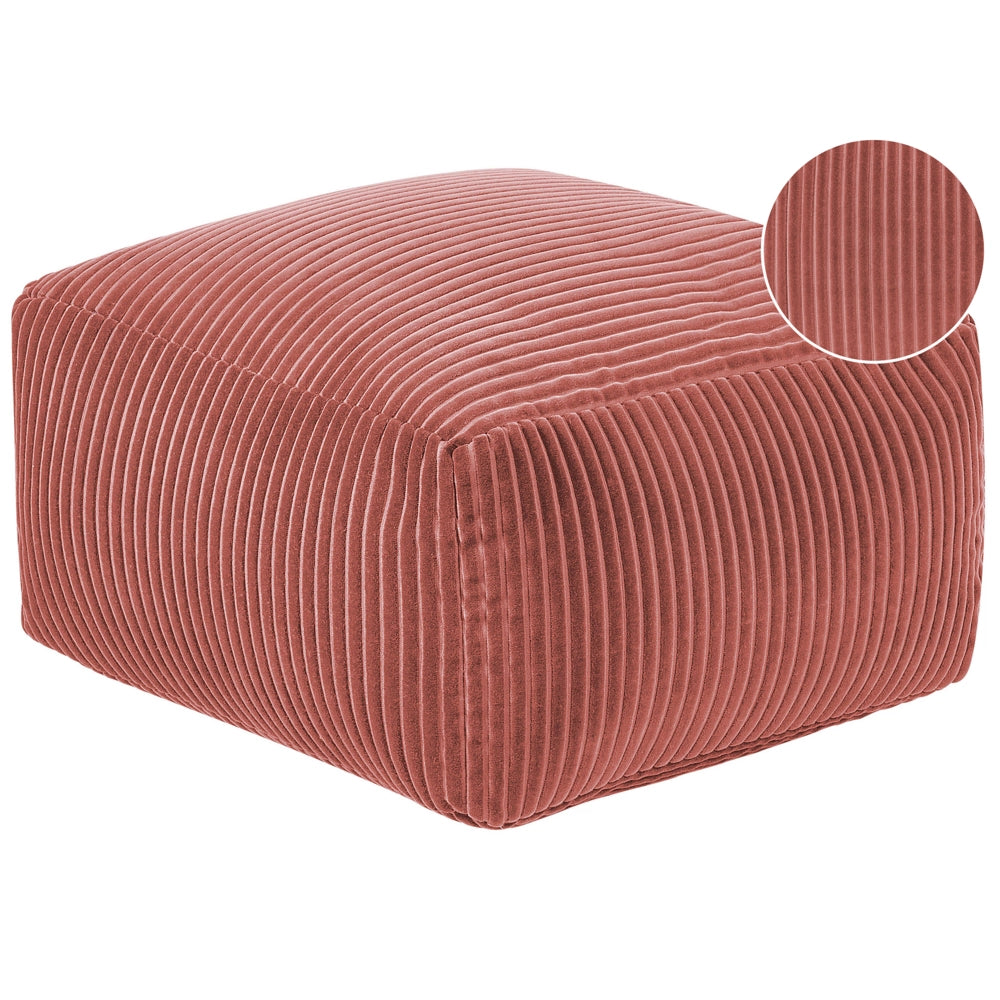 Moderno Pouf Intrecciato da Salotto 50 x 30 cm Motivo Rosso Chiaro