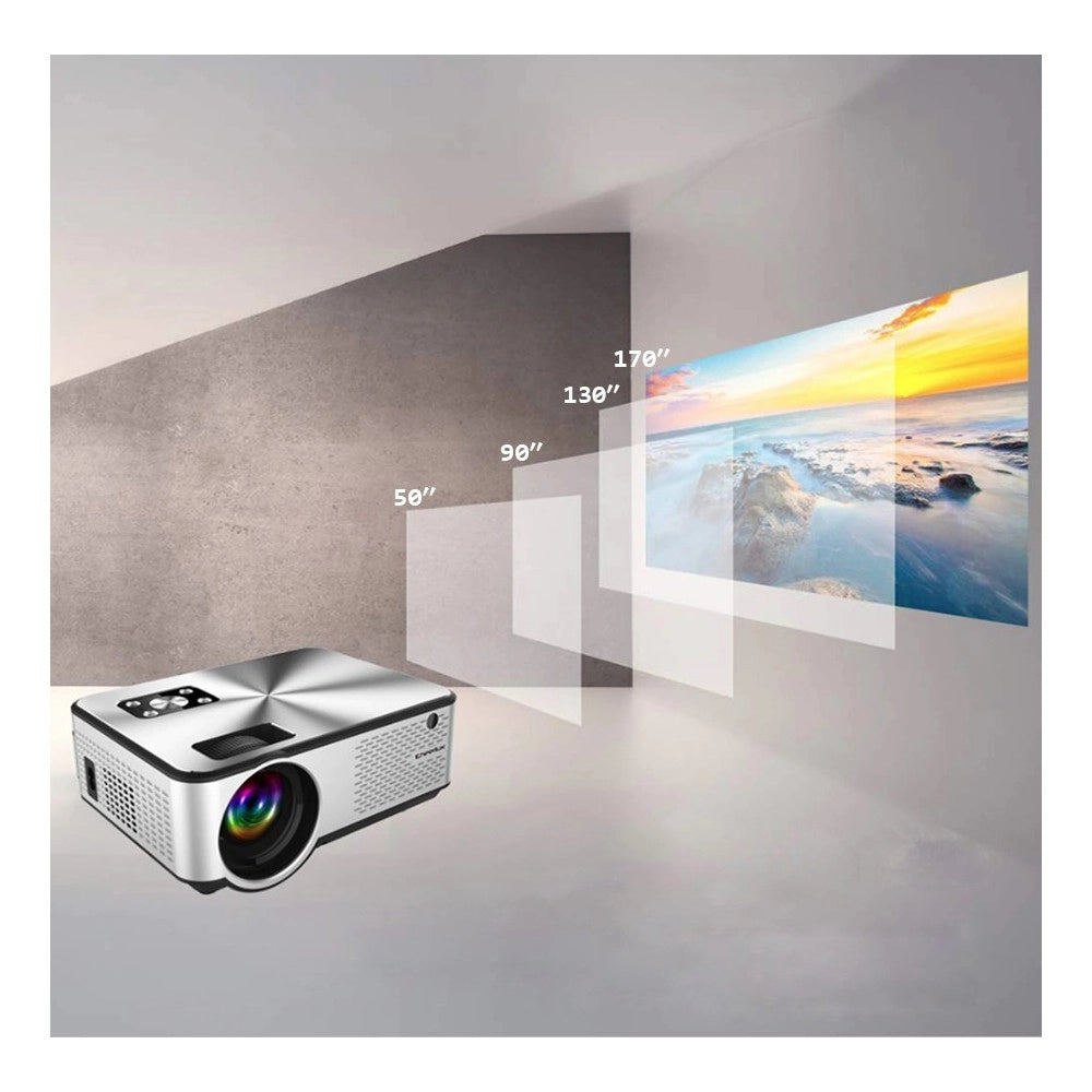 Trade Shop - Mini Video Proiettore Led Full Ultra Hd Home Cinema Wifi Android 11.0 Ab-r36 -