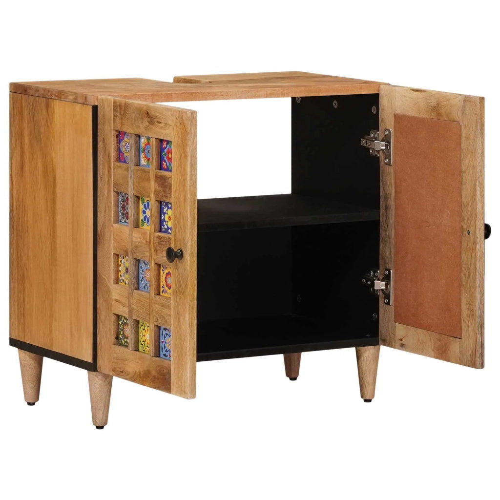Mobile Lavabo | Armadio per Lavabo da Bagno con porta Naturale 62 x 33 x 58 cm