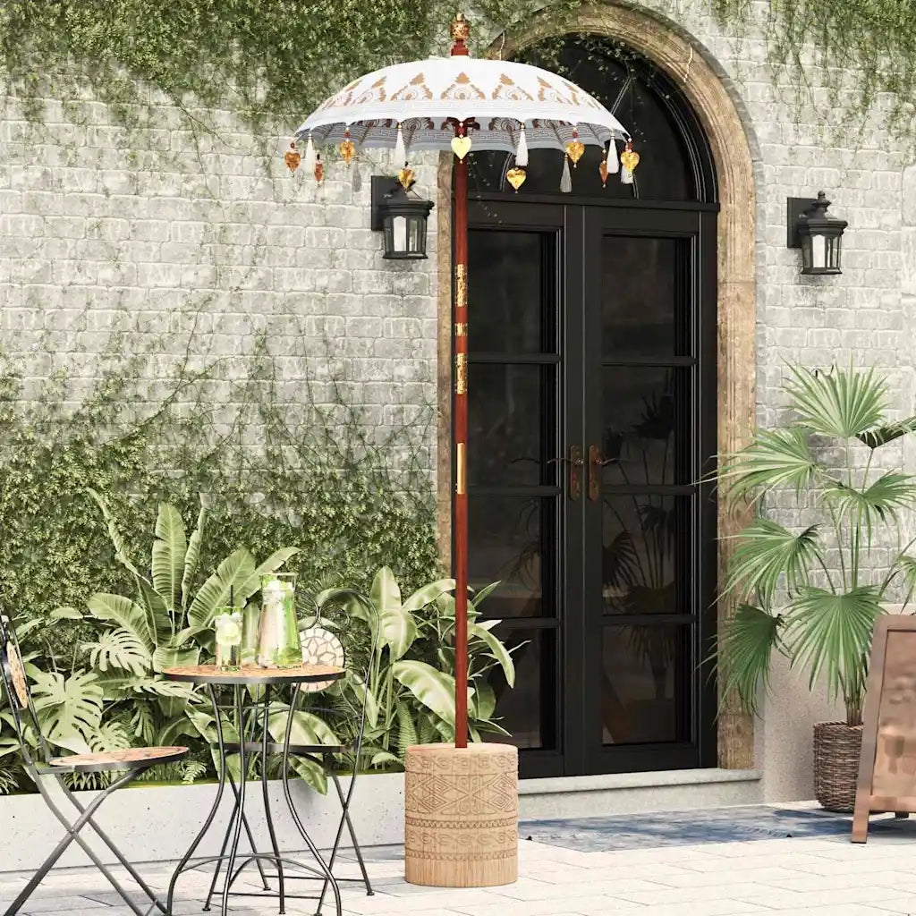 vidaXL Parasol Balinese Crema (90-100) x 260 cm