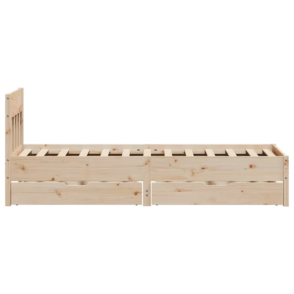 Letto senza Materasso 75x190 cm in Legno Massello Pino
