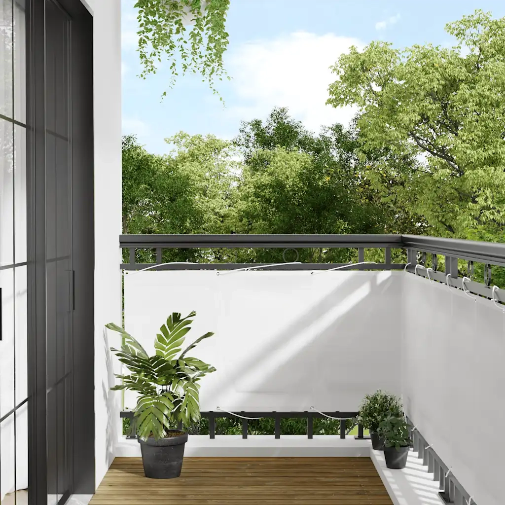 Paravento da Balcone-Pannello per balcone Bianco 75x800 cm 100% Poliestere Oxford