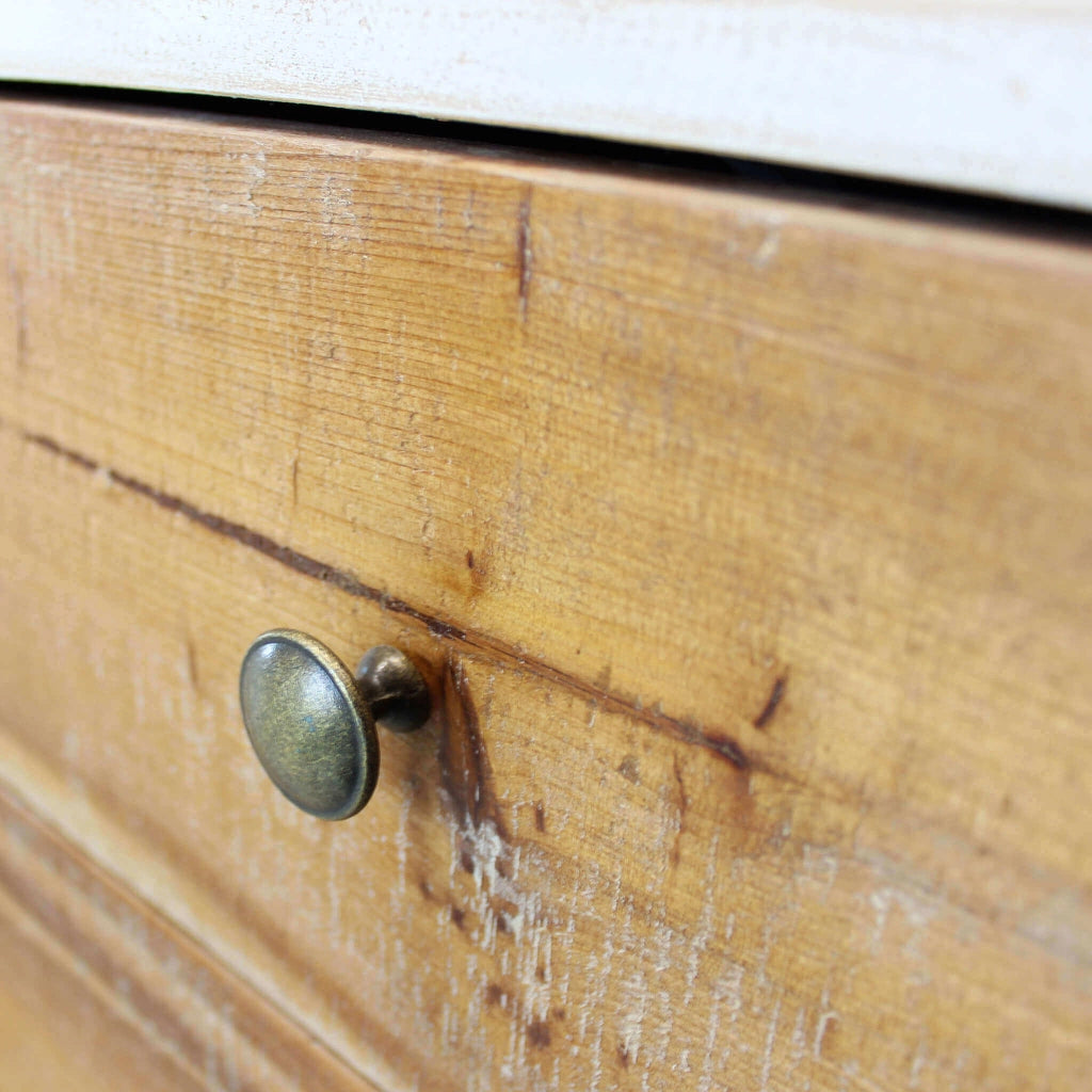 MOBILE AUSTEN BIANCO CON ANTE IN LEGNO NATURALE 142 X 45 X H83 CM