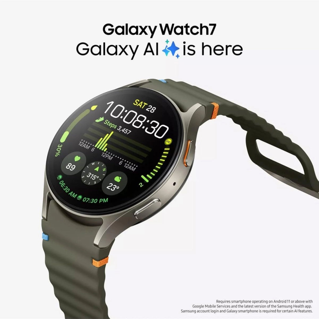 SMARTWATCH SAMSUNG GALAXY WATCH 7 44 MM SM L310 BLUETOOTH WIFI 1.5" SUPER AMOLED 32 GB CASSA GREEN / CINTURINO SPORT BAND DARK GRAY (Ricondizionato)