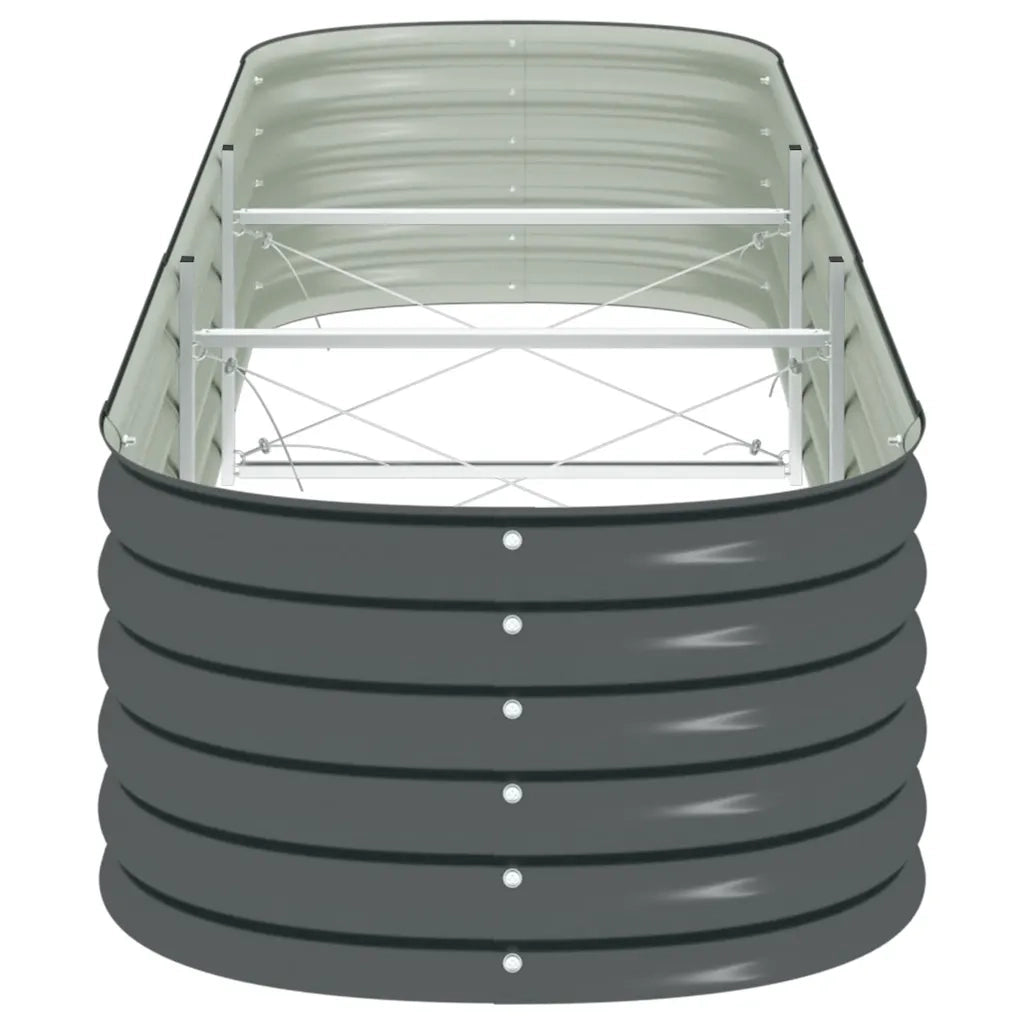 Letto Rialzato Giardino 320x80x44 cm in Acciaio Zincato Grigio 45527