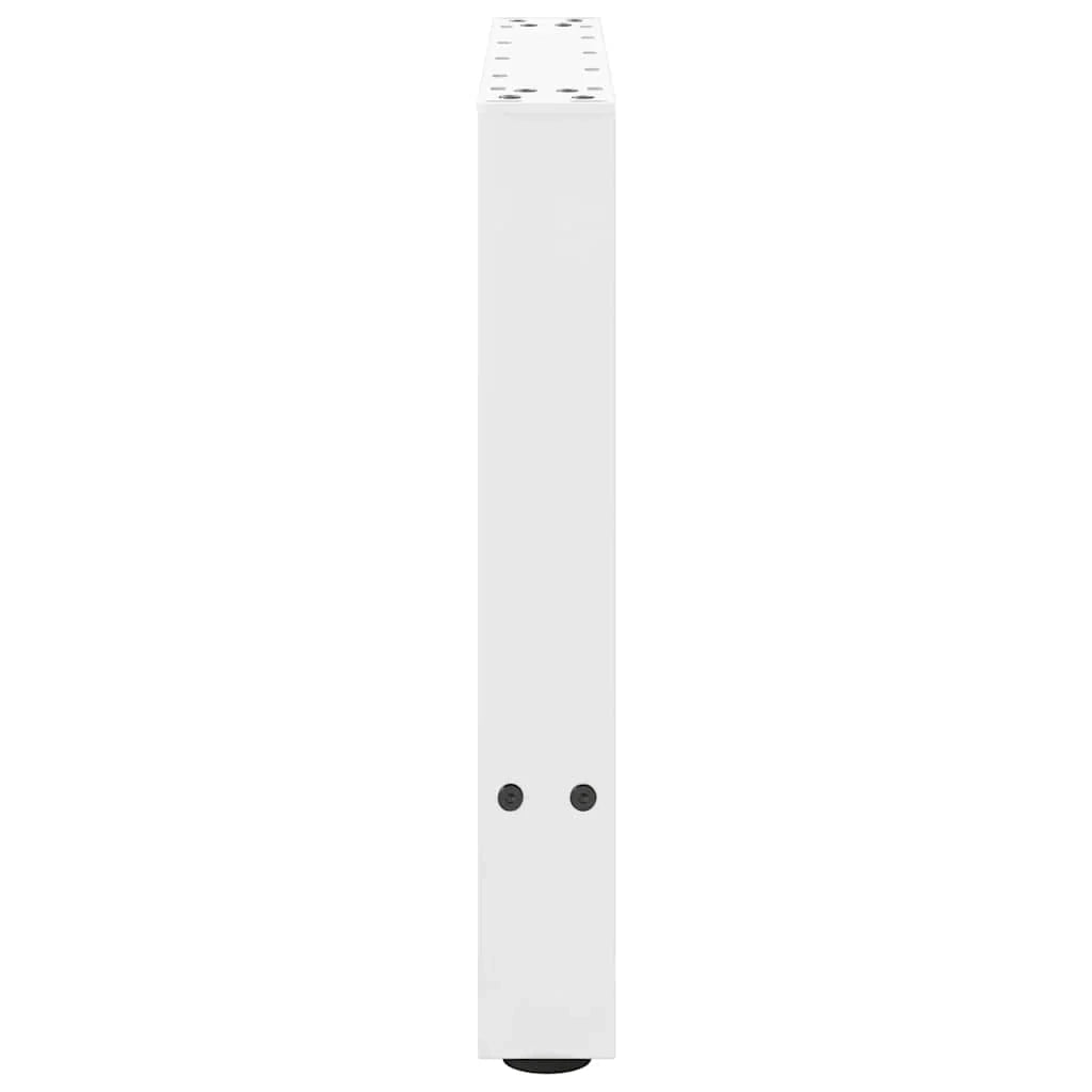 Set di 2 gambe quadrate per tavolino da caffè 50 x 42 cm con piedini regolabili design moderno in acciaio bianco 02_0057521