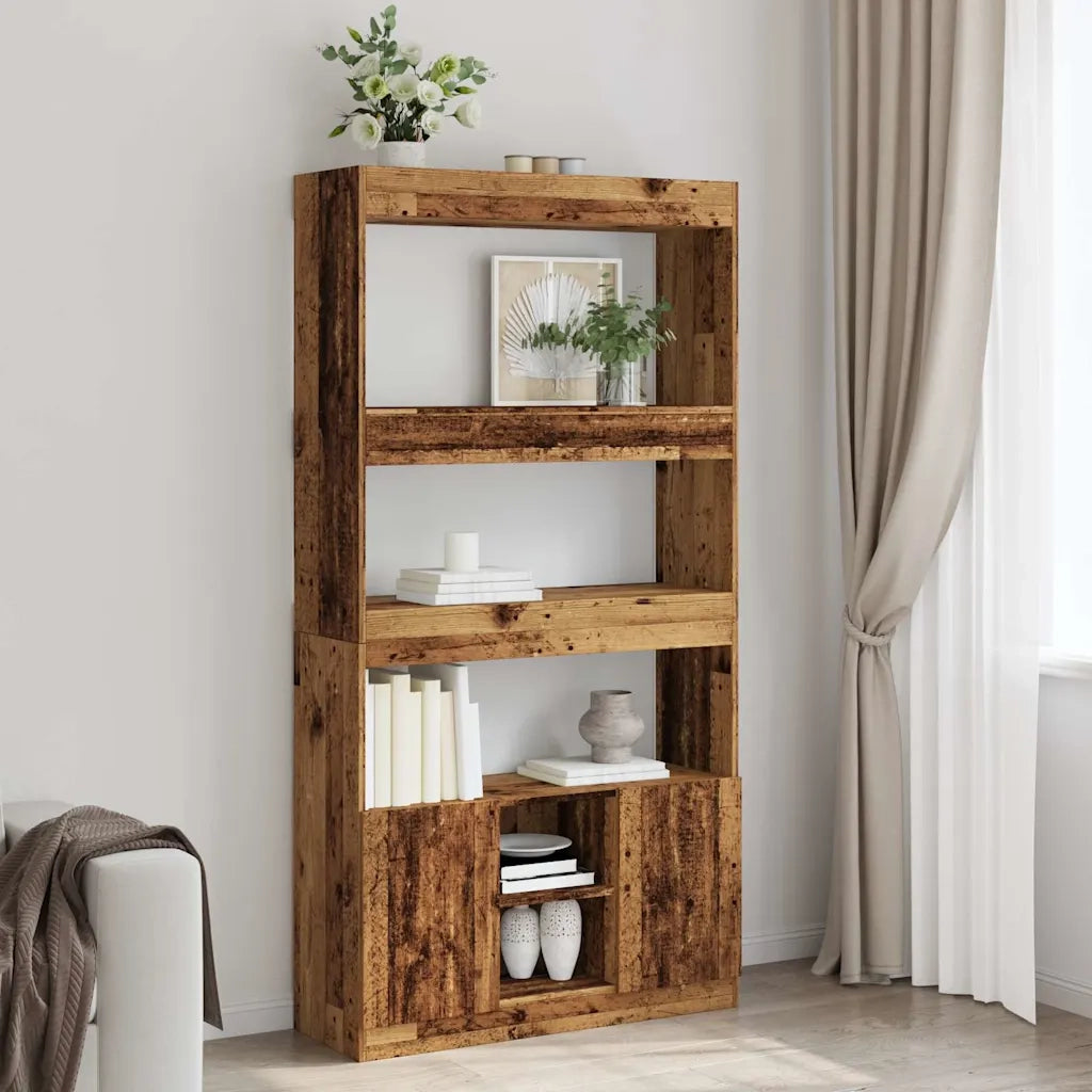 Credenza | Madia | Buffet da pranzo | Armadio da pranzo Legno Antico 92x33x180 cm in Legno Multistrato
