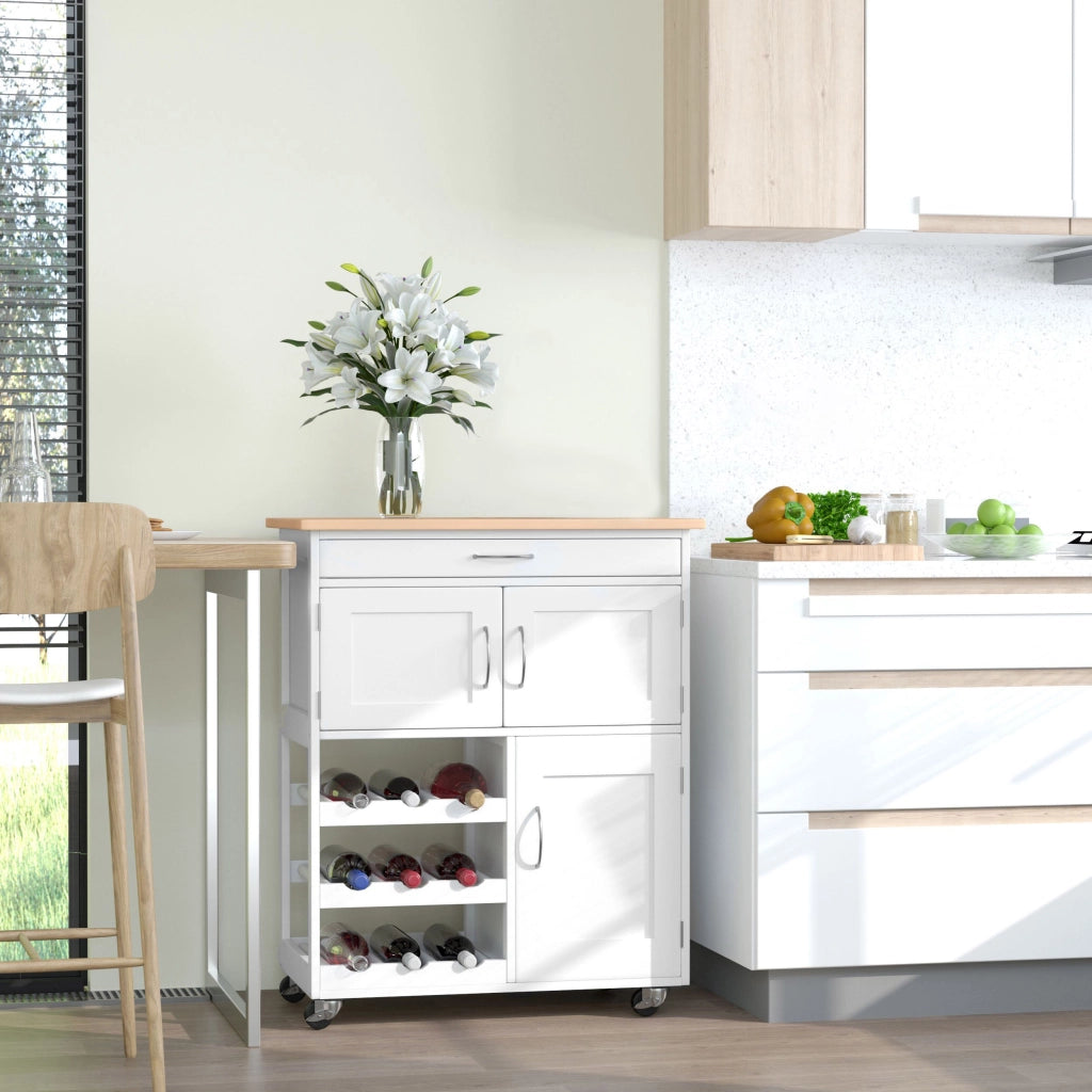 Cassettiera con 2 Armadi e 3 Ripiani Aperti ¨C zephmum ¨C 67x37x87 cm Bianco