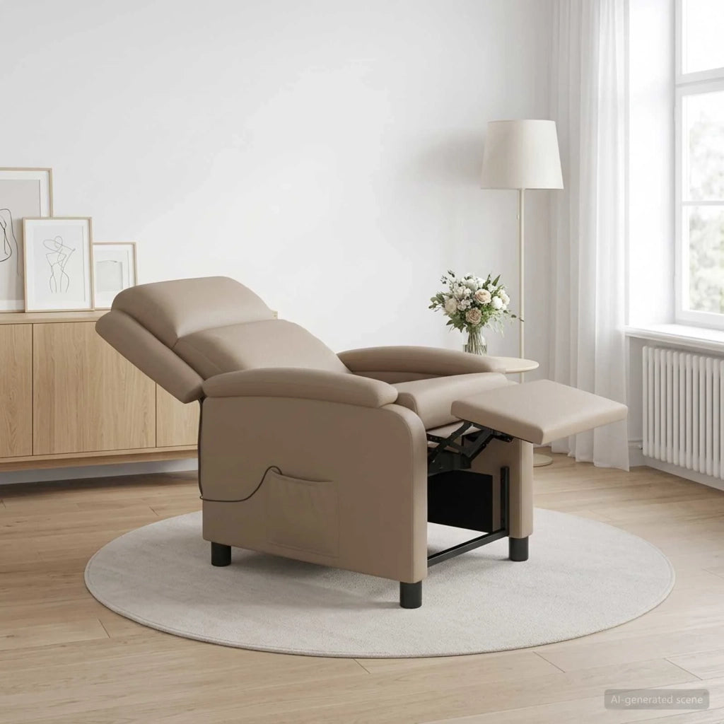 Divano Sedia-Poltrona Massaggiante Cappuccino Similpelle 612348