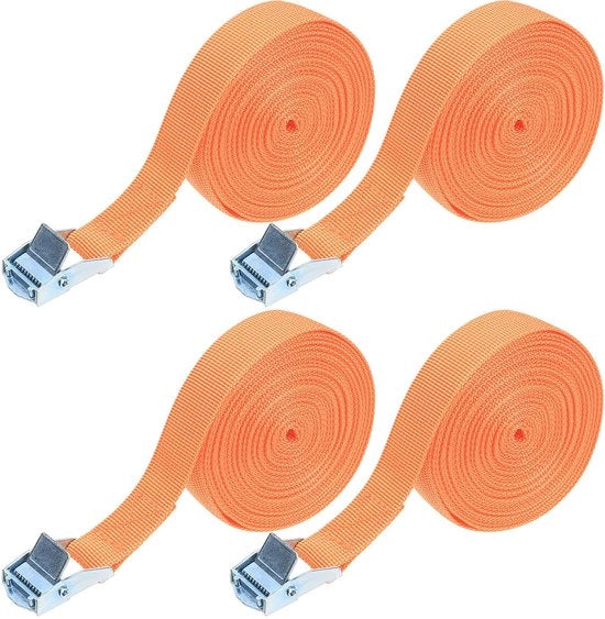 4 set di cinghie di trazione, cinghie di trazione regolabili, robuste cinghie di trazione con gancio per portatori di bicicletta, motocicli, camion, rimorchi, bagagliai, portabagagli di auto, cinghie di trazione - 5 m