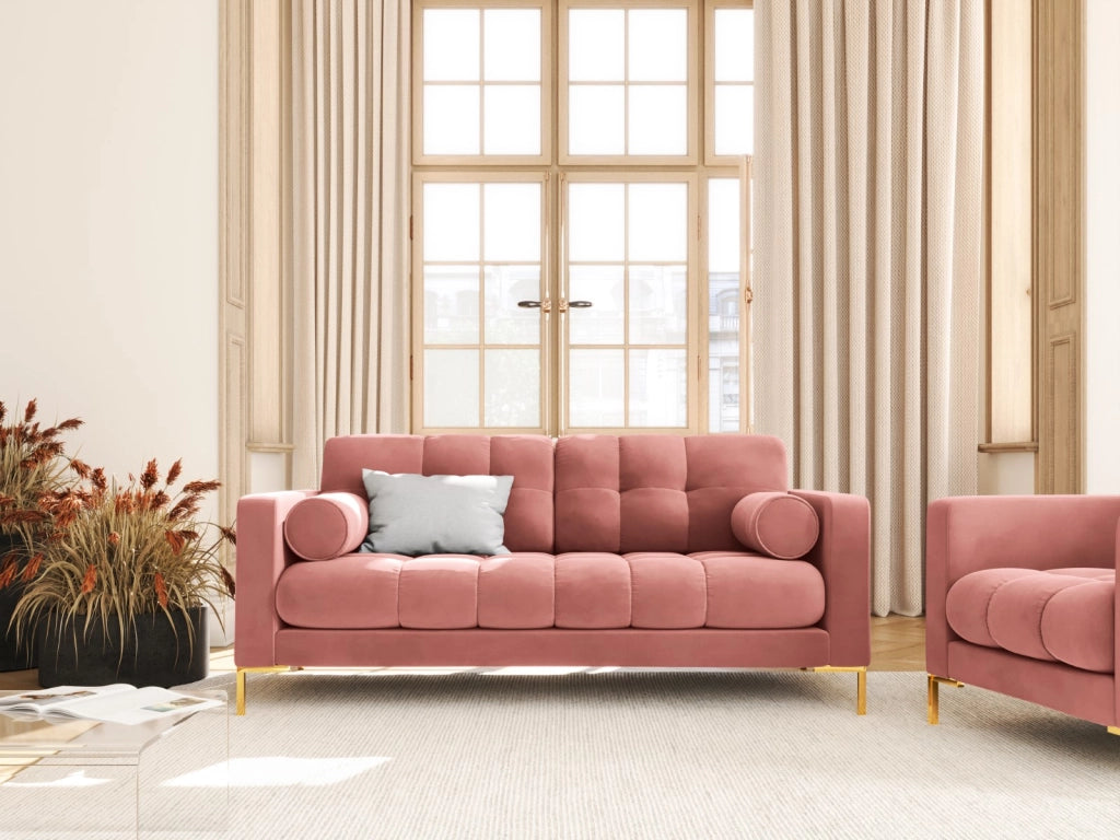 Cosmopolitan Design - Divano "Bali" 2 posti in velluto rosa 