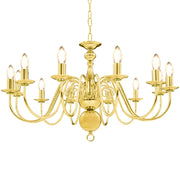 Lampadario Dorato per 12 Lampadine E14 cod mxl 51966