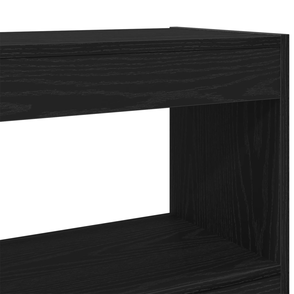 Libreria/Divisorio per Stanze  Nero Rovere 100x30x72 cm Legno ingegnerizzato