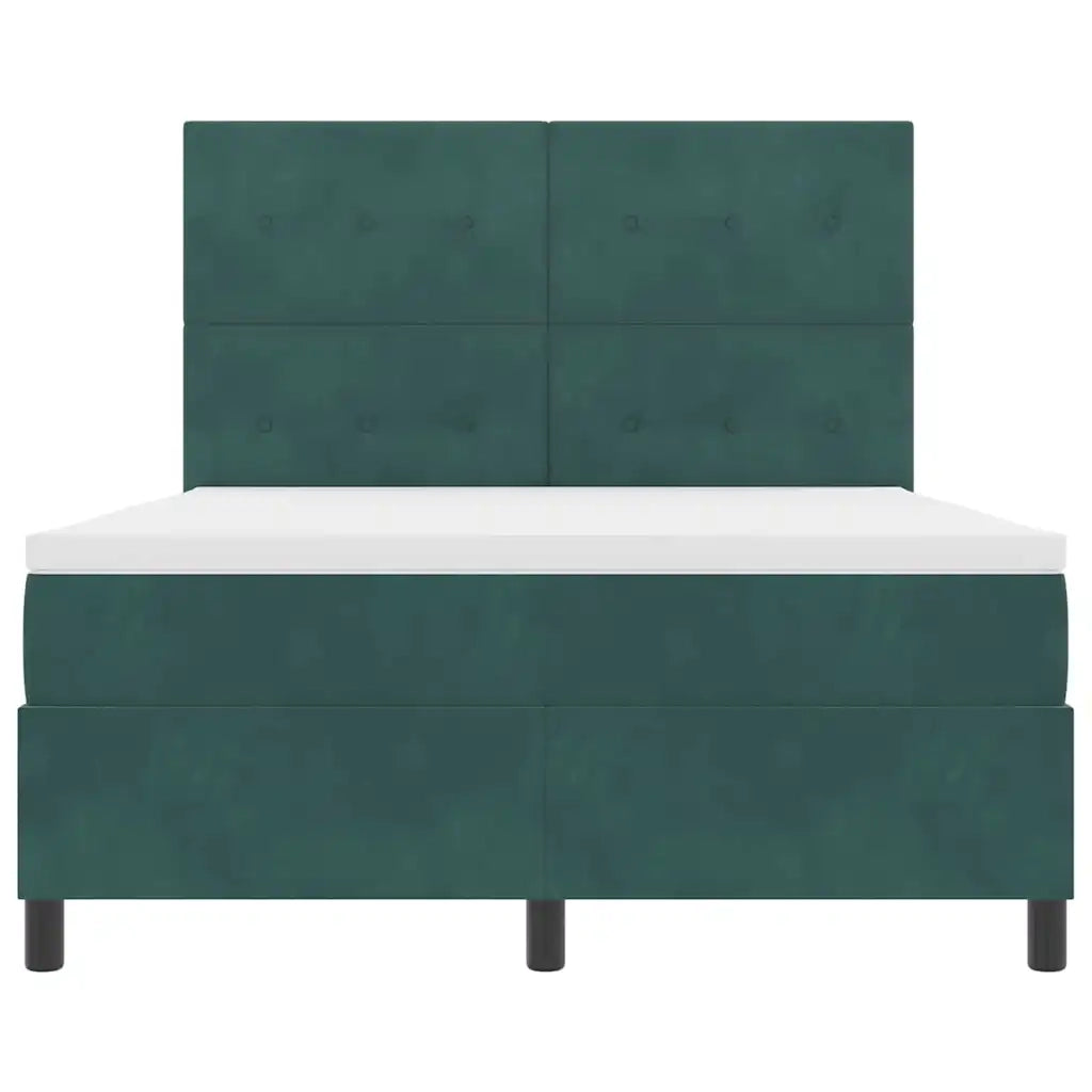 Letto a Sorgente LED Verde Scuro 160 x 200 cm Velluto 3343325