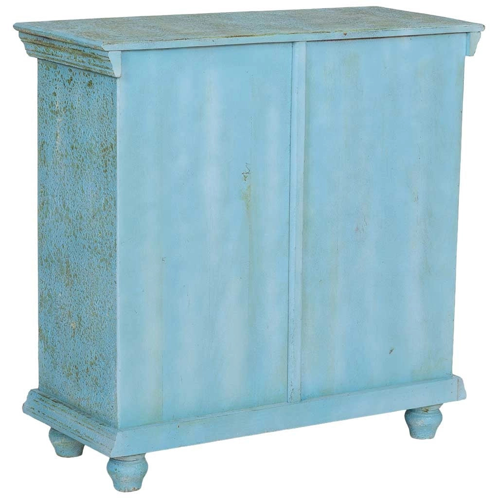 Tavolino da ingresso in legno blu 90x40x90 cm
