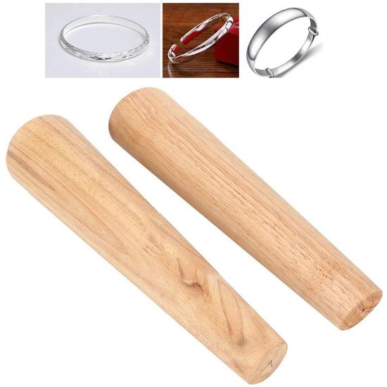 Armband doornstokken in legno - Gereadis per creare gioielli - Forma rotonda/ovale - 2 pezzi - Sostenibile/Alta qualità - Progettazione precisa - Gioielliere