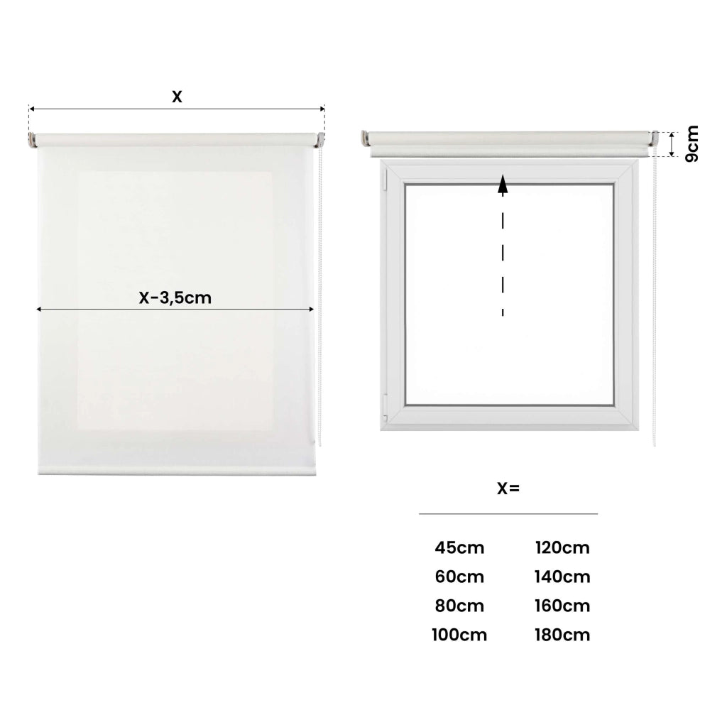 Tenda a Rullo Filtrante, Tenda Avvolgibile Traslucida Liscia Per Finestre e Porte Bianco 120x250 cm