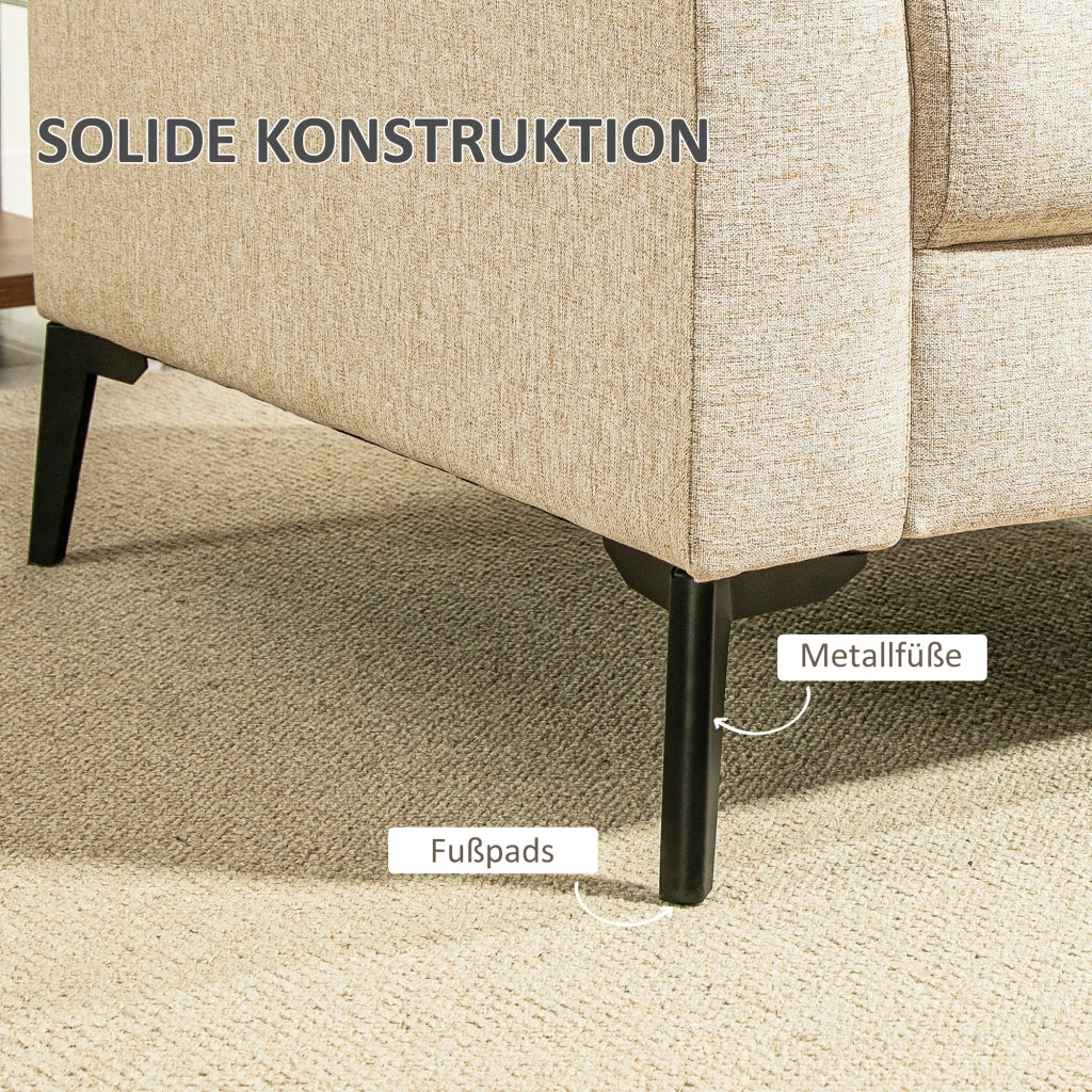 Divano 2 posti ¨C zephmum ¨C Tessuto antimacchia, beige, 179x80x89 cm