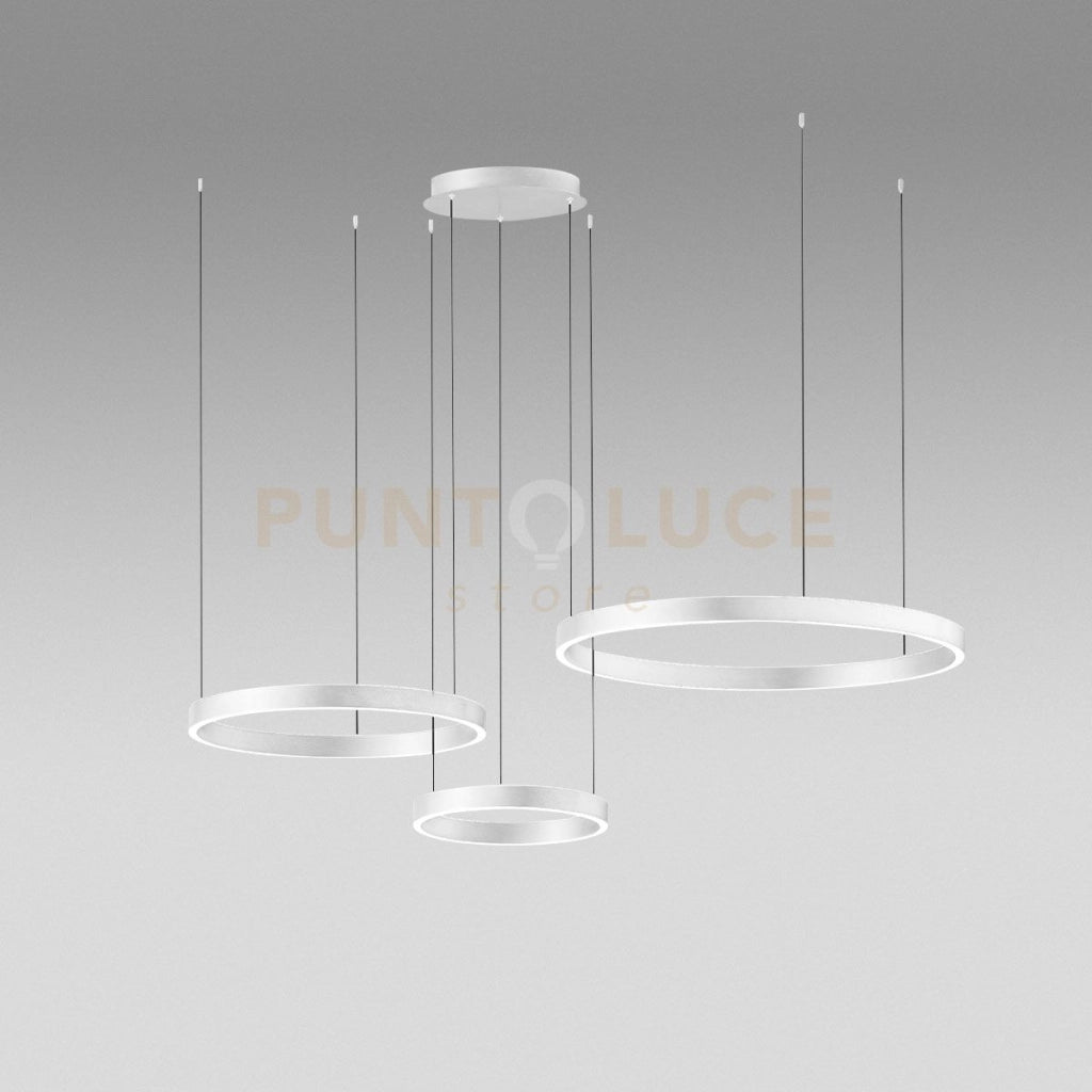CRISEIDE S/3D - LAMPADARIO A SOSPENSIONE 3 LUCI BIANCO A LED DIMMERABILE 100W(25W+35W+40W) 5300LM 3000K