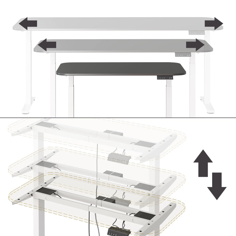 Vicco Scrivania Bianco/antracite 120 x 60 cm 2 motori