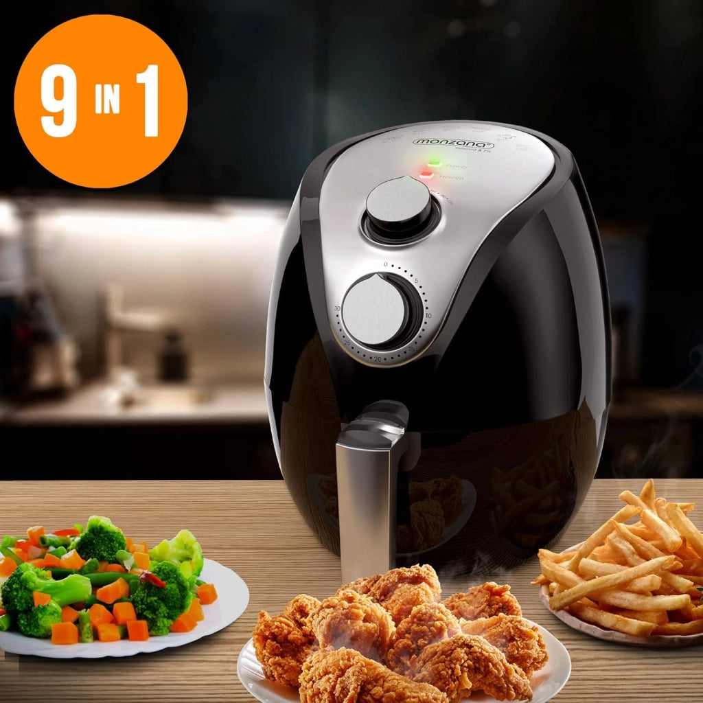 Friggitrice ad Aria Calda 9 in 1 3,6L Senza Olio 80-200°C Air Fryer Lavabile Lavastoviglie Rivestimento Antiaderente