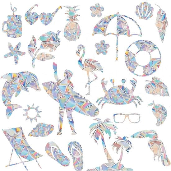 Decorazioni per finestre per protezione degli uccelli - Decorazioni per finestre con dinosauro - Decorazione per finestre senza forare - Decorazioni per finestre impermeabili - Decorazioni per finestre antibatteriche - 24 pezzi
