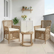 Sedia da esterno con cuscino 2 pcs Beige e Crema polyrattan 42026688