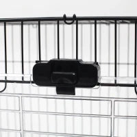 Gabbietta per Conigli Porcellini d'India in Metallo Nero con 2 Porte e Vassoio Estraibile 81.2x52.7x70cm
