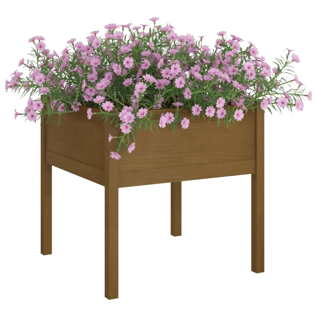 Fioriere 2 pz Ambra 70x70x70 cm in Legno Massello di Pino 810816