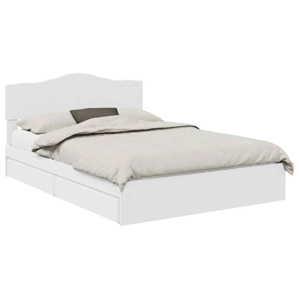 Letto con Contenitore Bianco 140 x 200 cm Legno multistrato