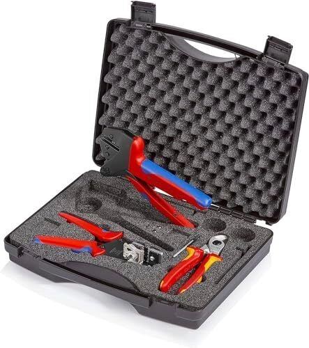 Knipex 97 91 01 Valigia Portautensili per Fotovoltaico con Inserto in Schiuma Sagomato e 3 Attrezzi Professionali colore Nero