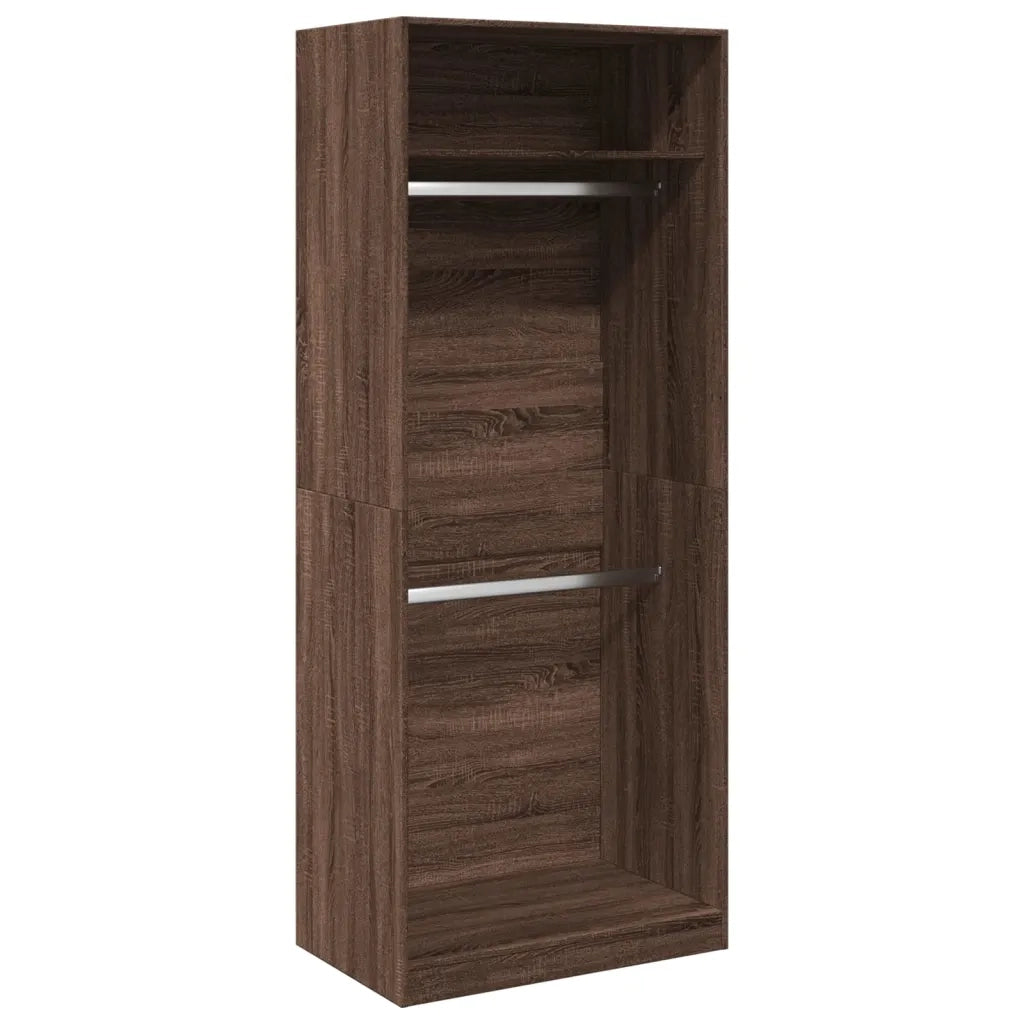 vidaXL Armadio Rovere Marrone 80x50x200 cm in Legno Multistrato