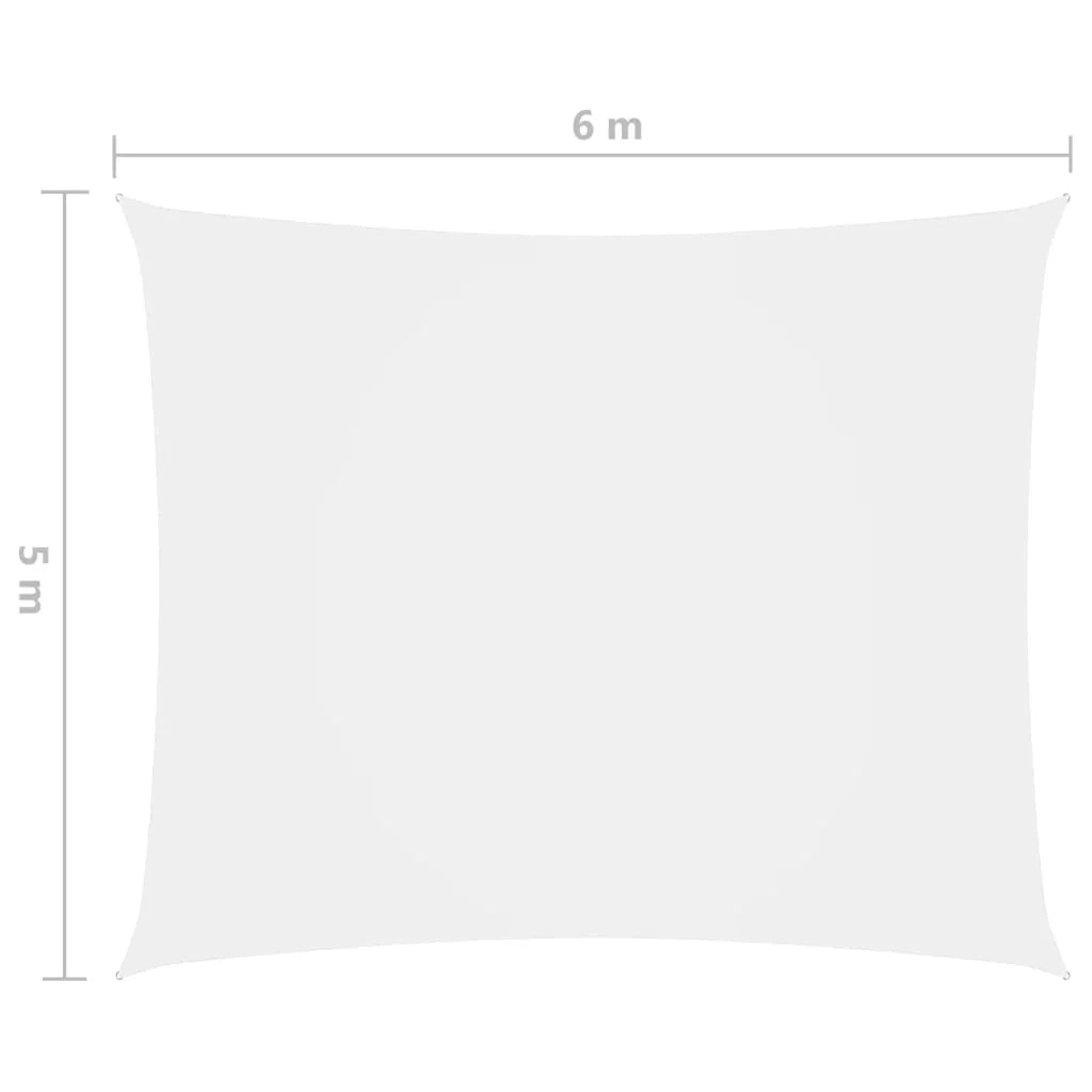 Vela ombreggiante/ombrellone rettangolare in tessuto Oxford 5 x 6 m bianco 02_0009716