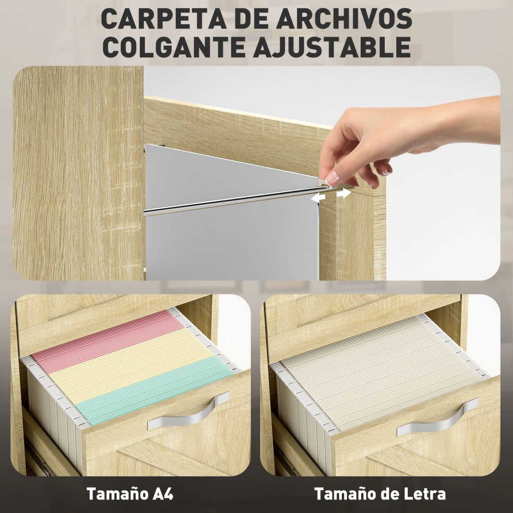 Scrivania con Cassetti ¨C Zephmum ¨C 41x42x56cm Legno Naturale