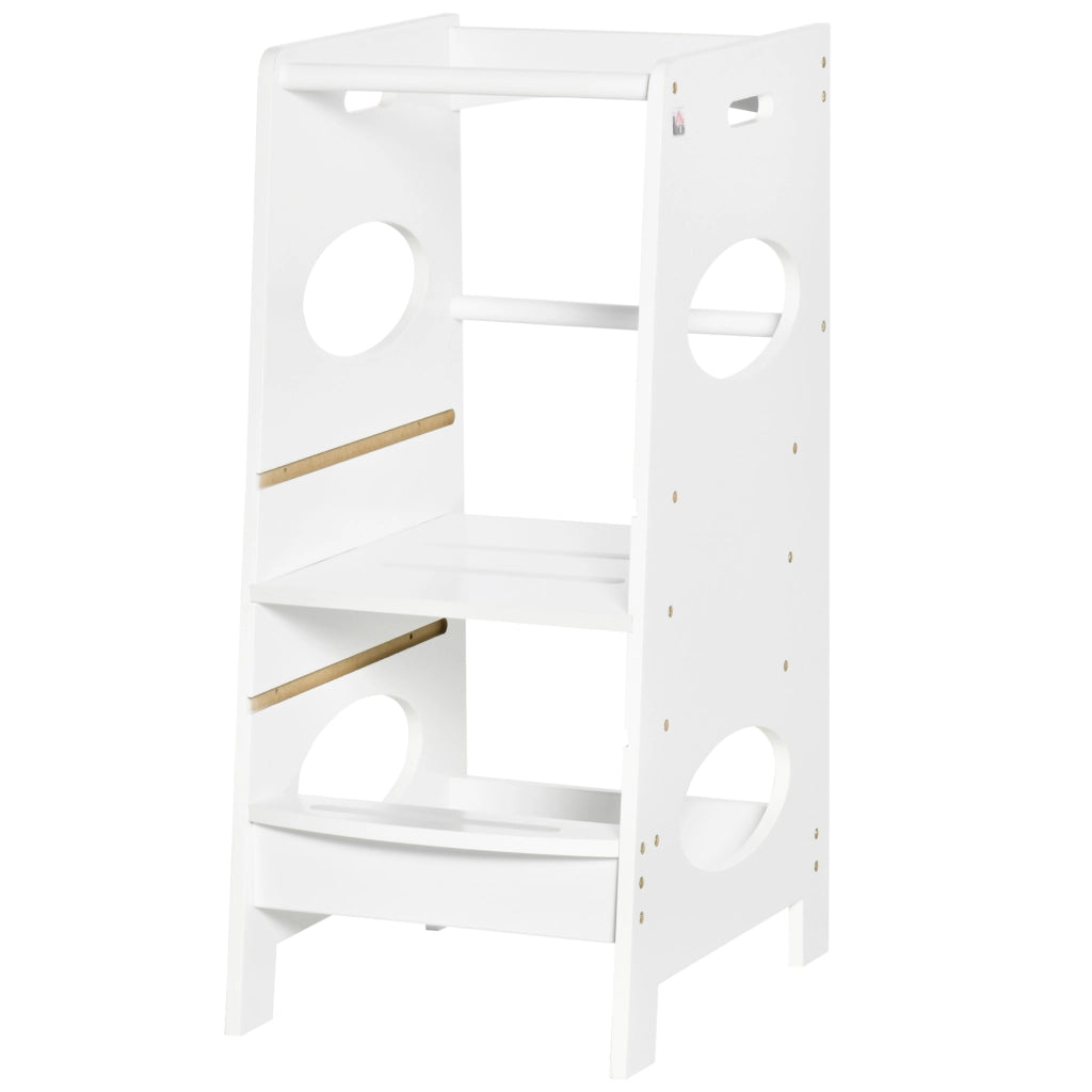 Scala Montessori Regolabile 3 Livelli ¨C zephmum ¨C Legno Bianco